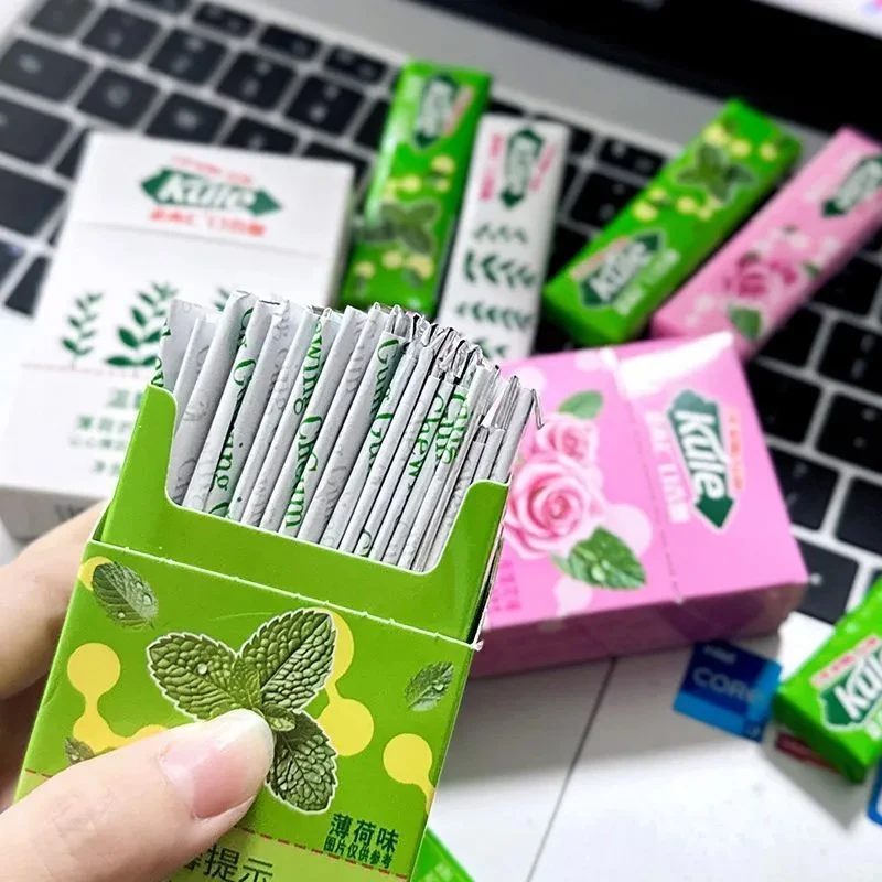 菸盒型口香糖20片起抽抽车载玫瑰薄荷清新口香糖零食口气整条装