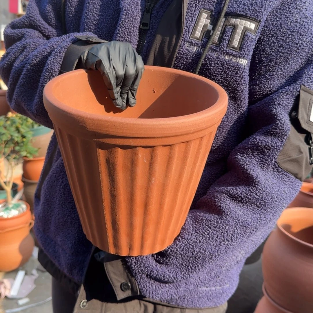 紫砂花盆口24 高23宜兴紫砂微瑕