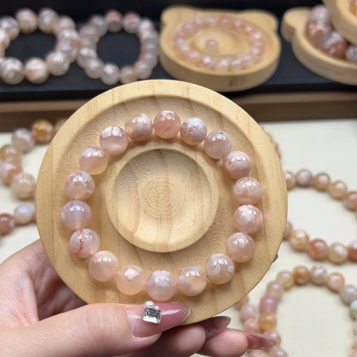 玛瑙/玉髓未镶嵌手链10.8mm 粉