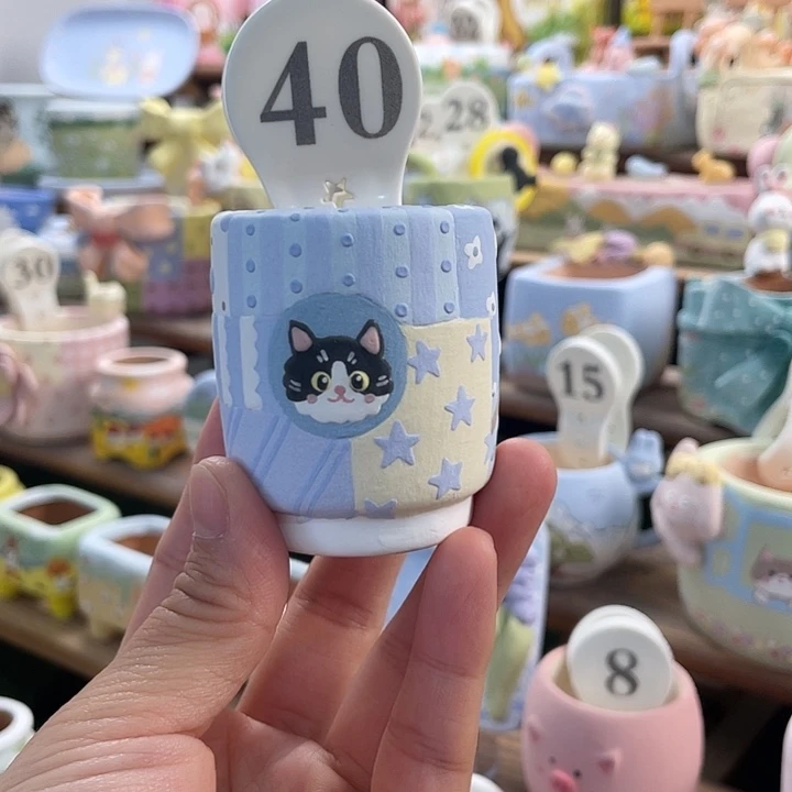 40…..手工手绘花盆
