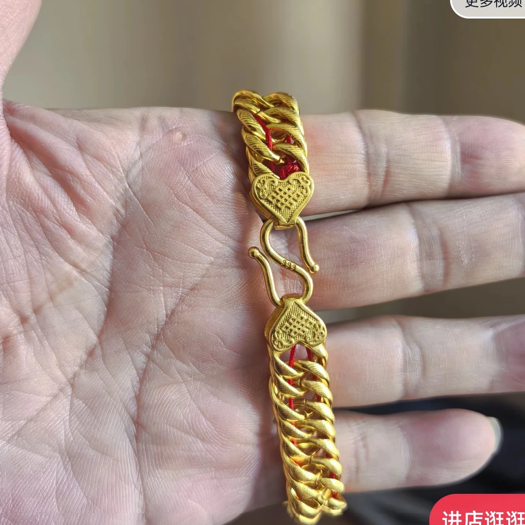 锌合金石英石手链 民族风女休闲风金色男女通用手绳手工古法首饰