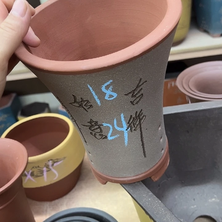 紫砂花盆，透气花盆