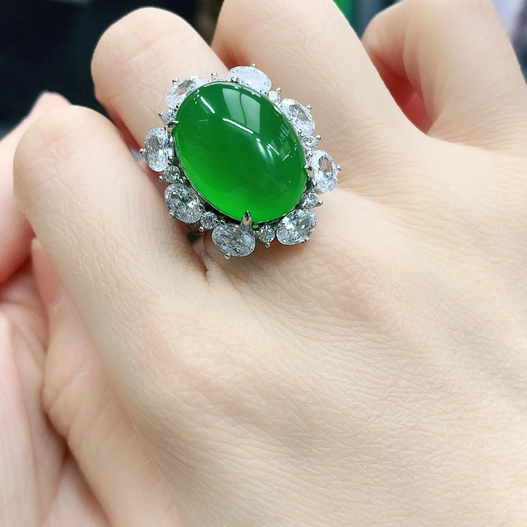 银S925镶嵌戒指玛瑙/玉髓