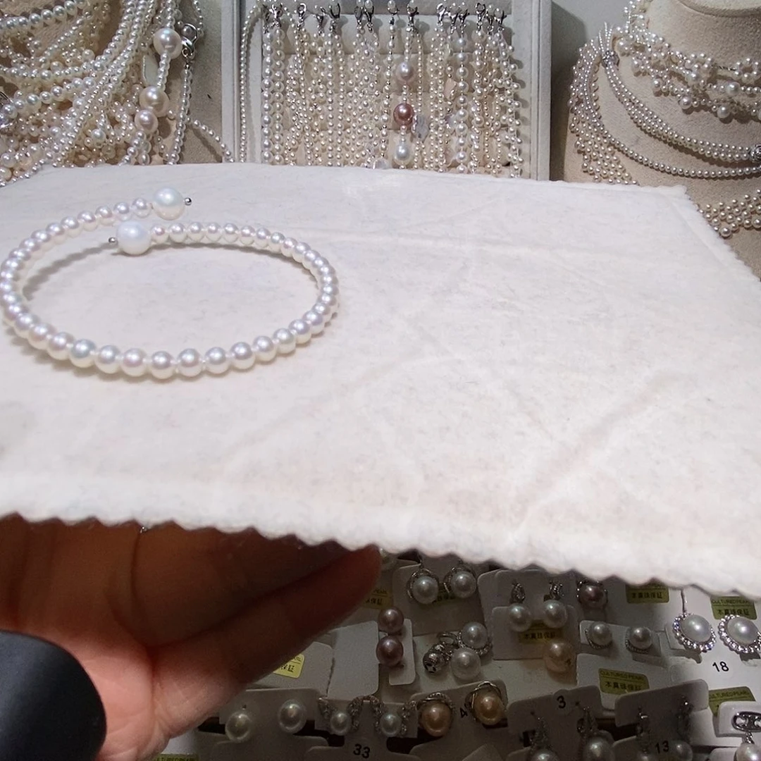 *****淡水珍珠耳饰银S925镶嵌极光炫彩