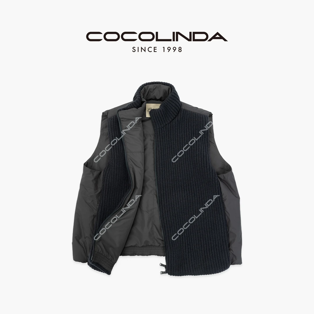 COCOLINDA | 男女CP前后拼接立领棉服马甲V5366