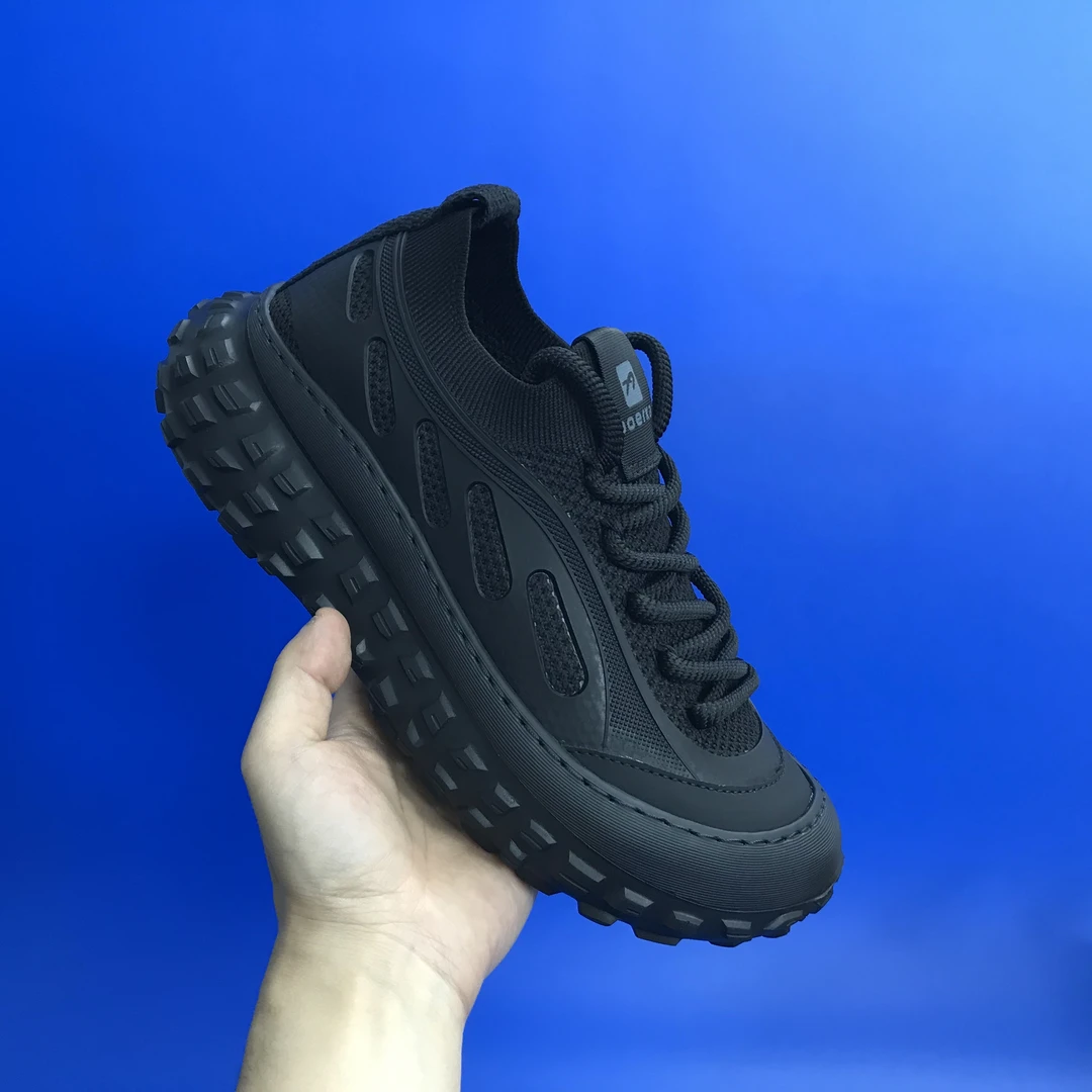 欧洲站2025男鞋飞织透气运动休闲鞋潮流厚底网面春夏百搭鞋子轻便