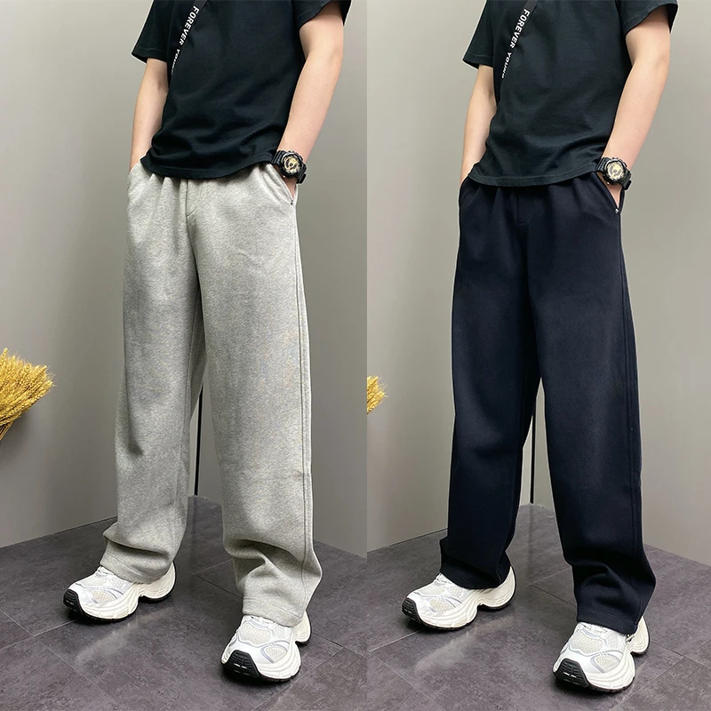 秋季美式男直筒宽松休闲痞帅复古卫裤抽绳潮流百搭运动阔腿脏脏裤