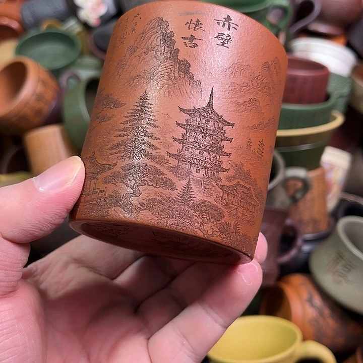 紫砂茶杯全手工紫砂主人杯
