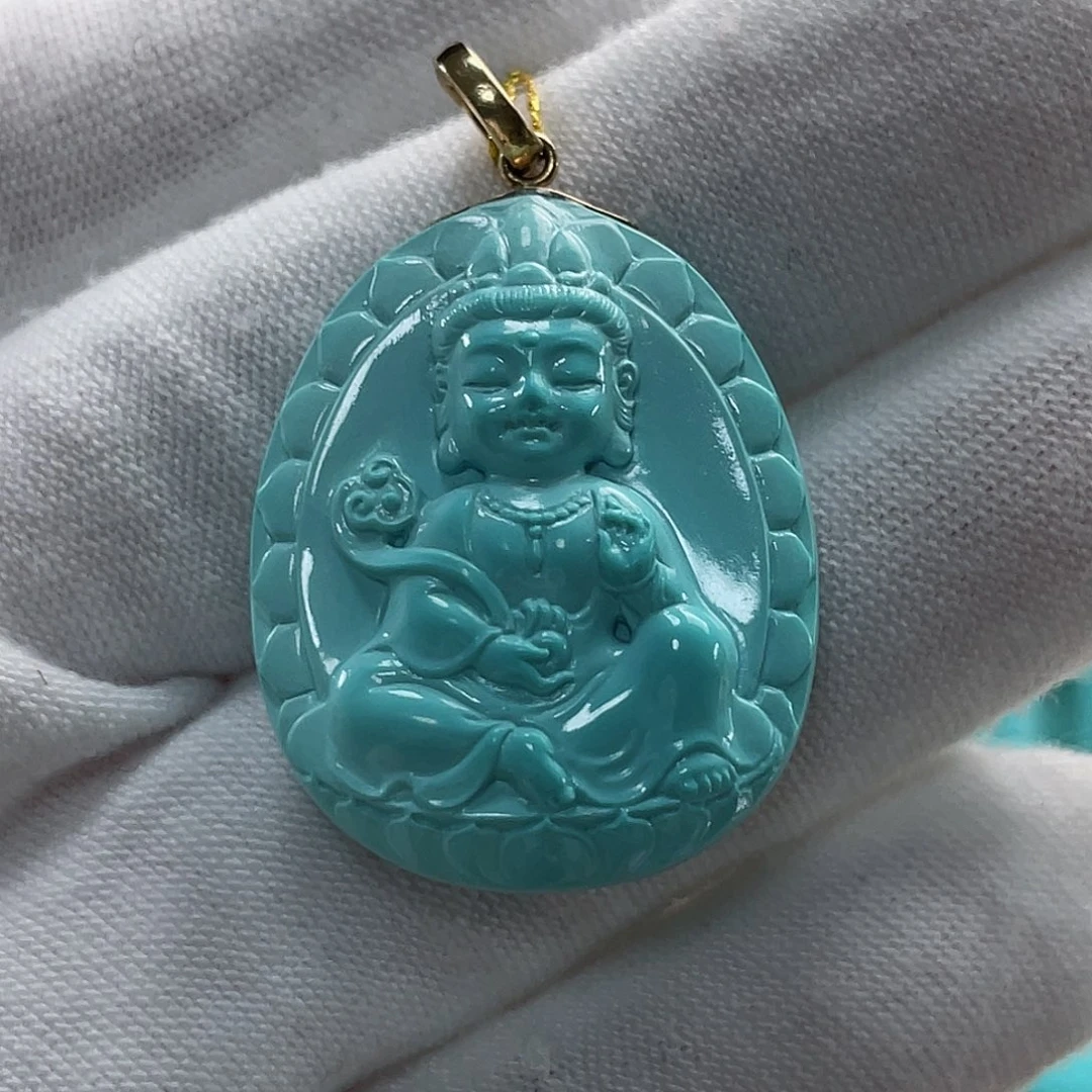 绿松石珠宝奇石18K金镶嵌