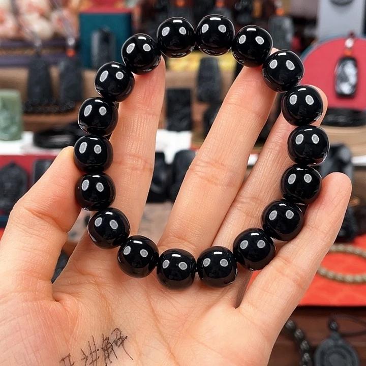 和田玉未镶嵌手串卡12精工体验款毛孔