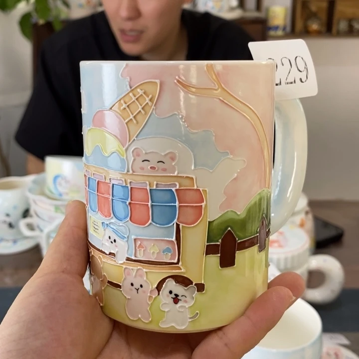 瓷片景德镇釉下彩手绘