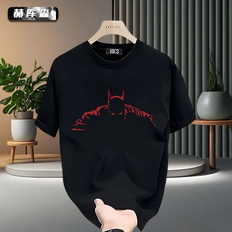 赫库森男士纯棉透气休闲时尚百搭夏季宽松潮流百搭圆领半袖上衣服