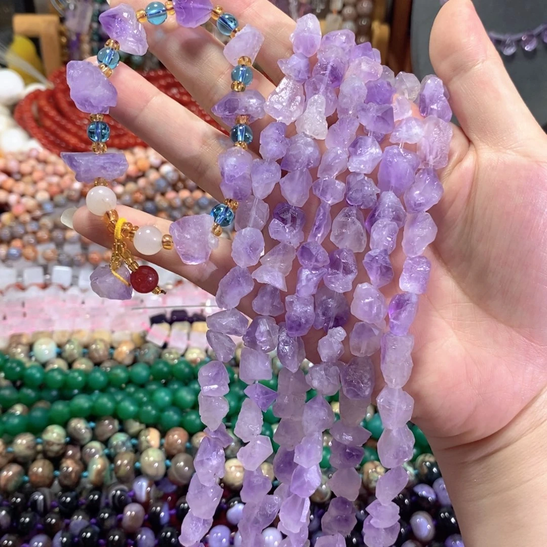 未镶嵌玛瑙/玉髓珠宝半成品原矿紫水晶一条