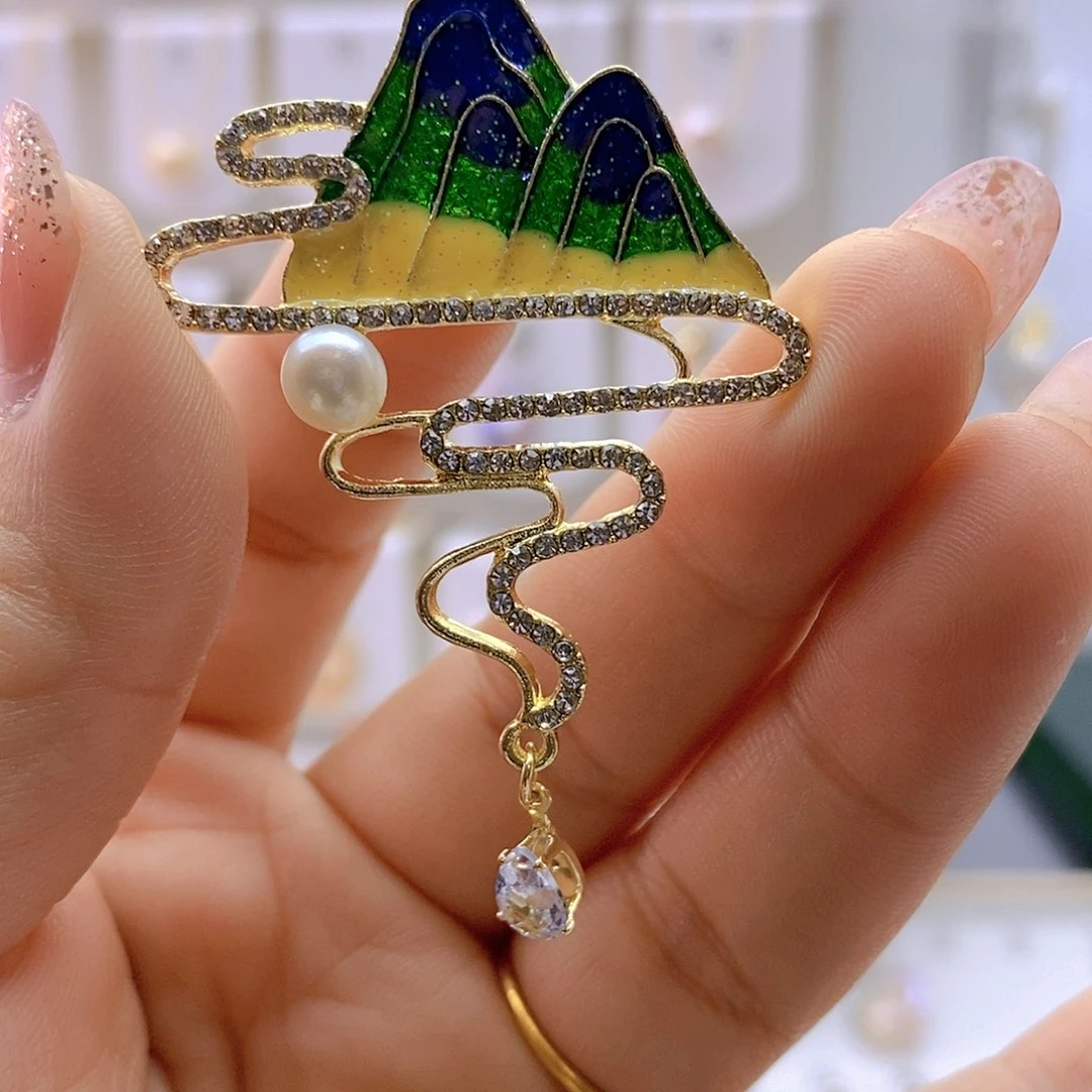 淡水珍珠胸饰银S925镶嵌