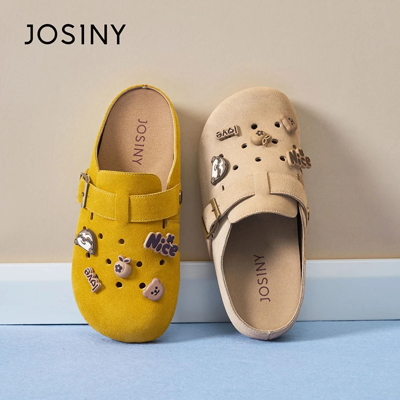 卓诗尼一脚蹬勃肯鞋2025夏季新款网红外穿厚底包头拖女542A31743