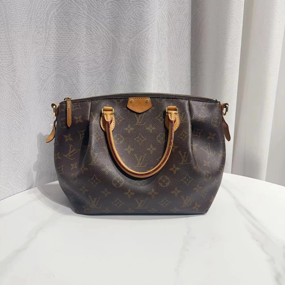 95新 LouisVuitton/路易威登 蔚蓝/中号 老花 饺子包 手提包