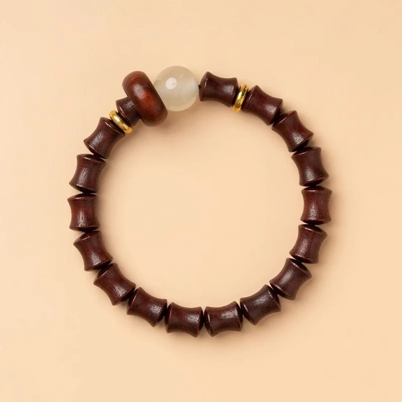 非金属木质手链 绿檀黑檀竹节跑环手串文玩节节高升c0087（无礼盒）