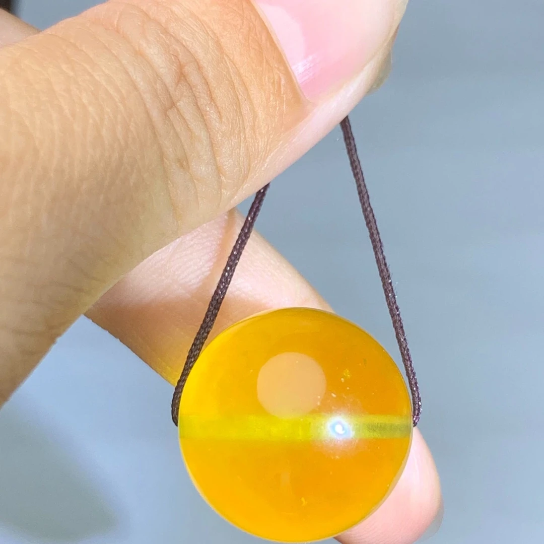 天然蜜蜡大圆珠锁骨项链蜜蜡单珠吊坠蜜蜡珠子蜜蜡圆珠