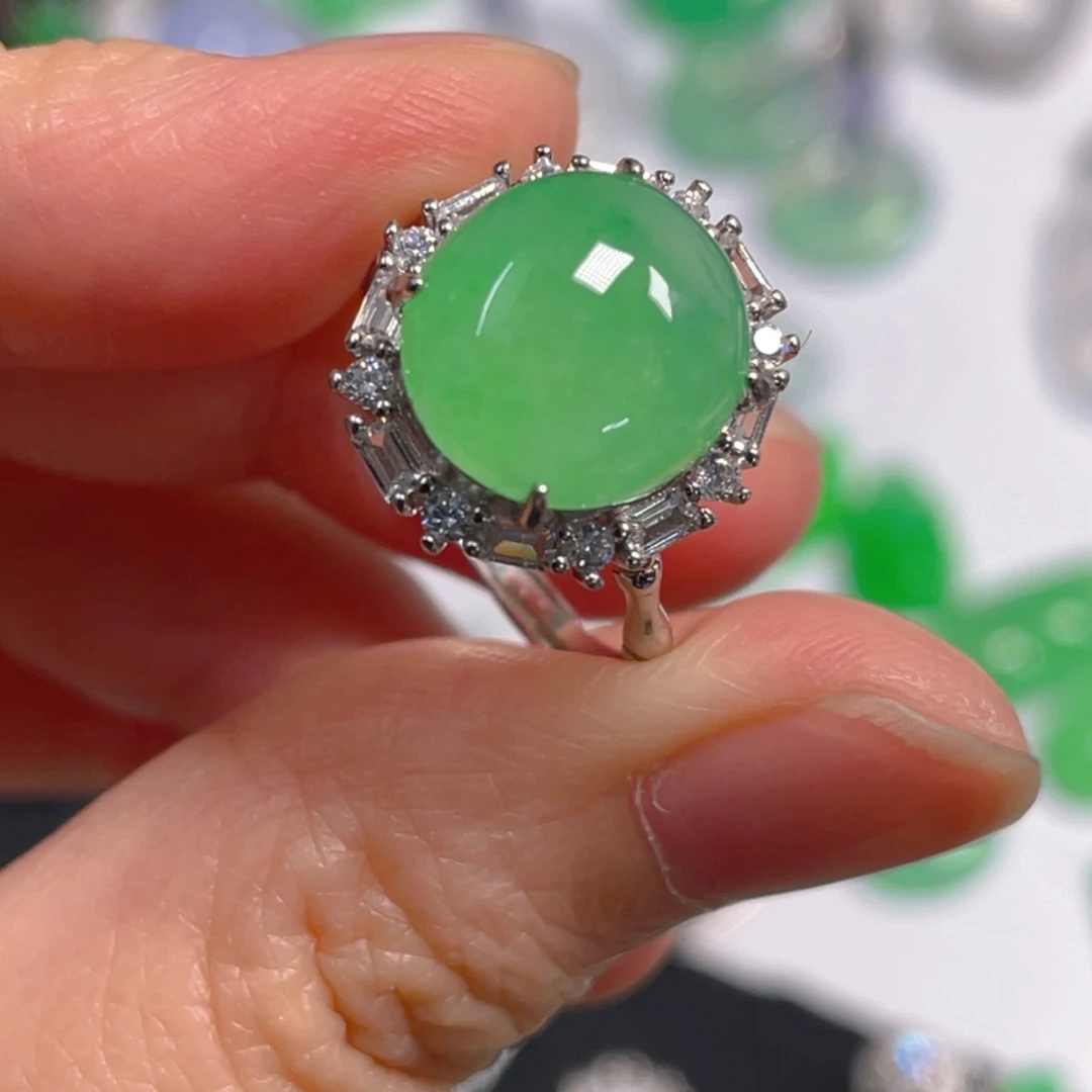 翡翠银S925镶嵌吊坠(不含链)