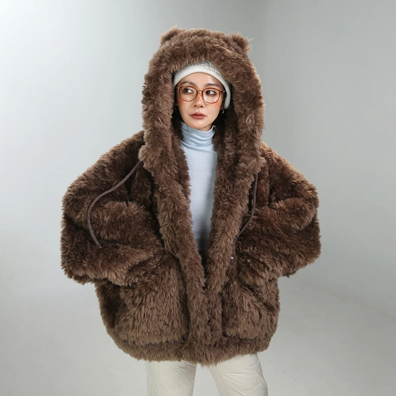 嬉游记原创2025冬软糯可爱环保毛外套女时尚保暖高级感毛毛上衣