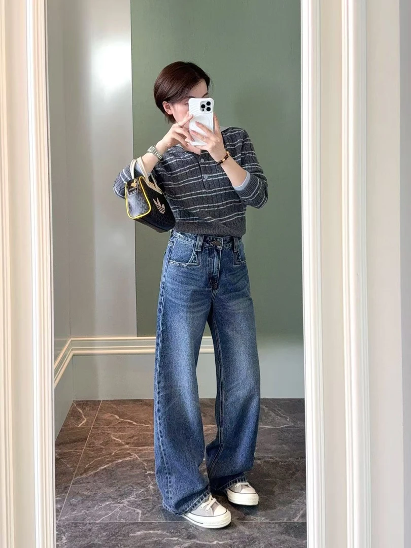 春夏新款洋气高档时髦精品牛仔裤通勤出游窄版显瘦百搭爆款裤子