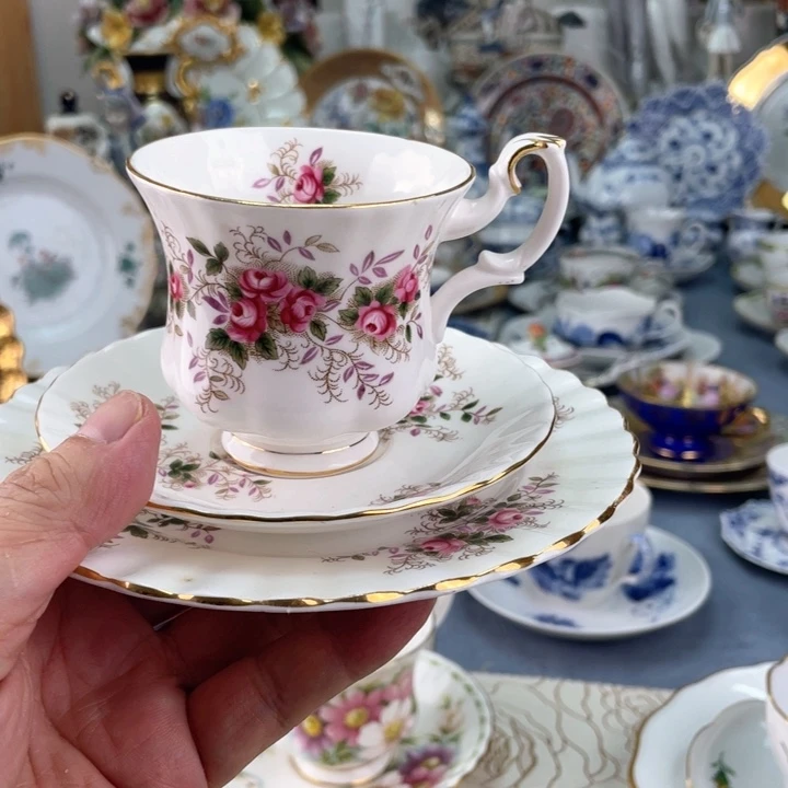 中古瓷器小房子盘子