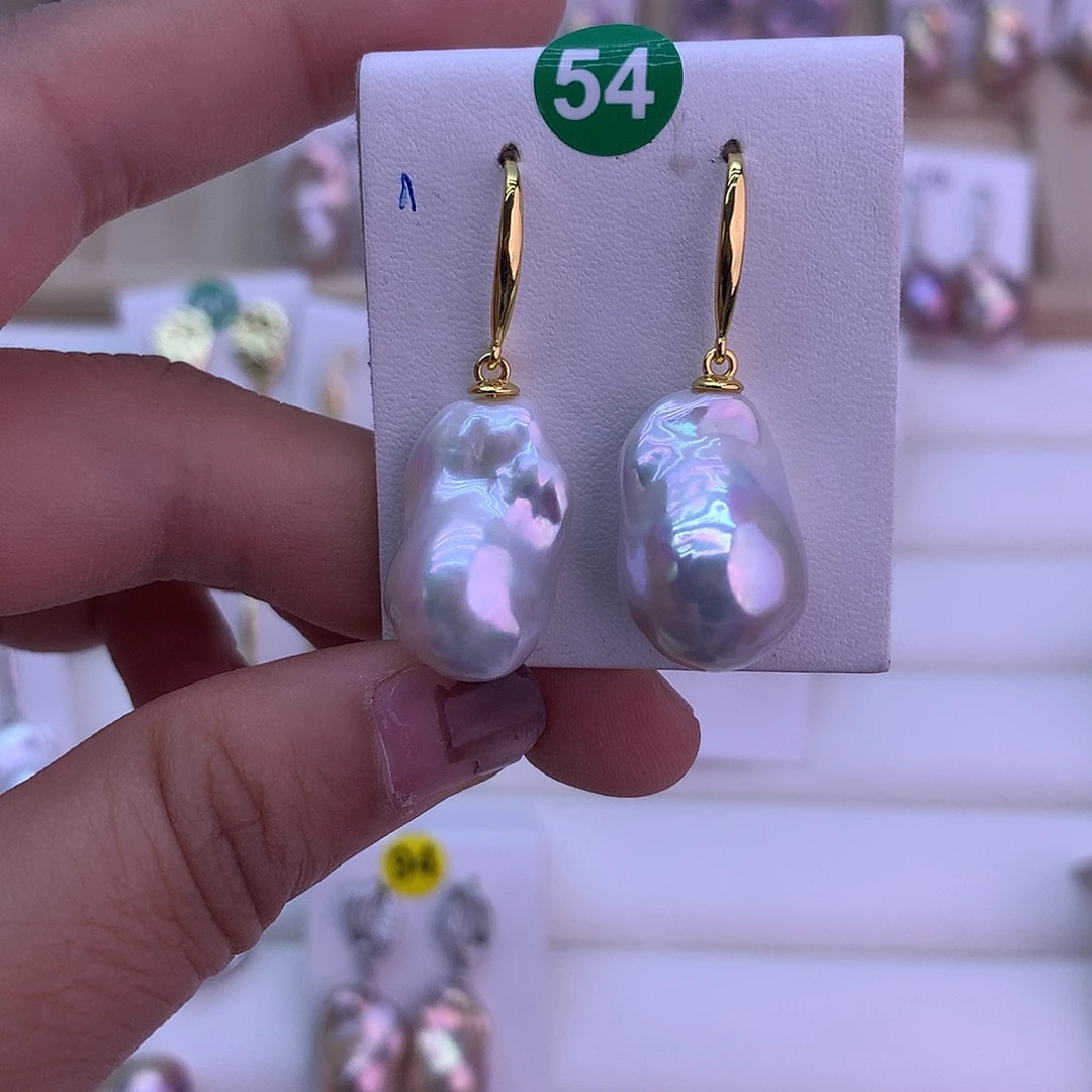 未镶嵌淡水珍珠耳饰w*