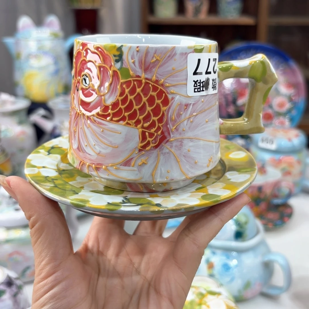 景德镇手绘高温釉下彩陶瓷茶具