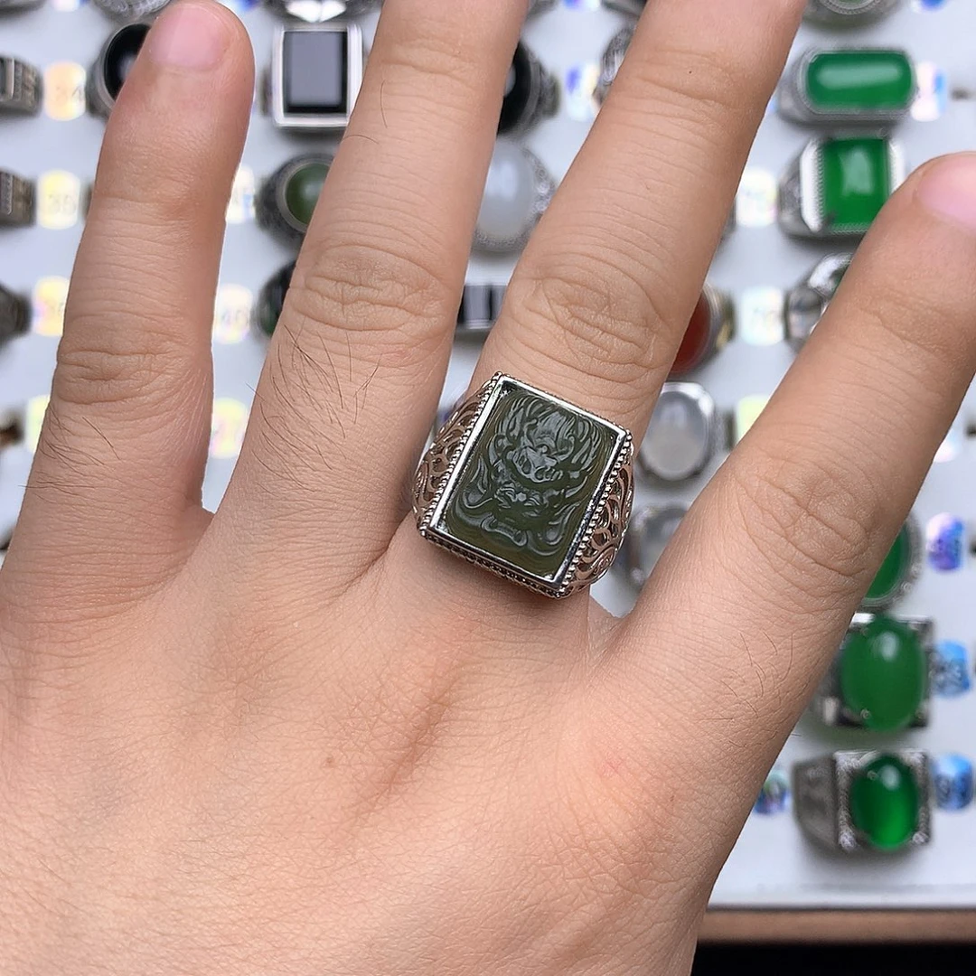 和田玉合金戒指98