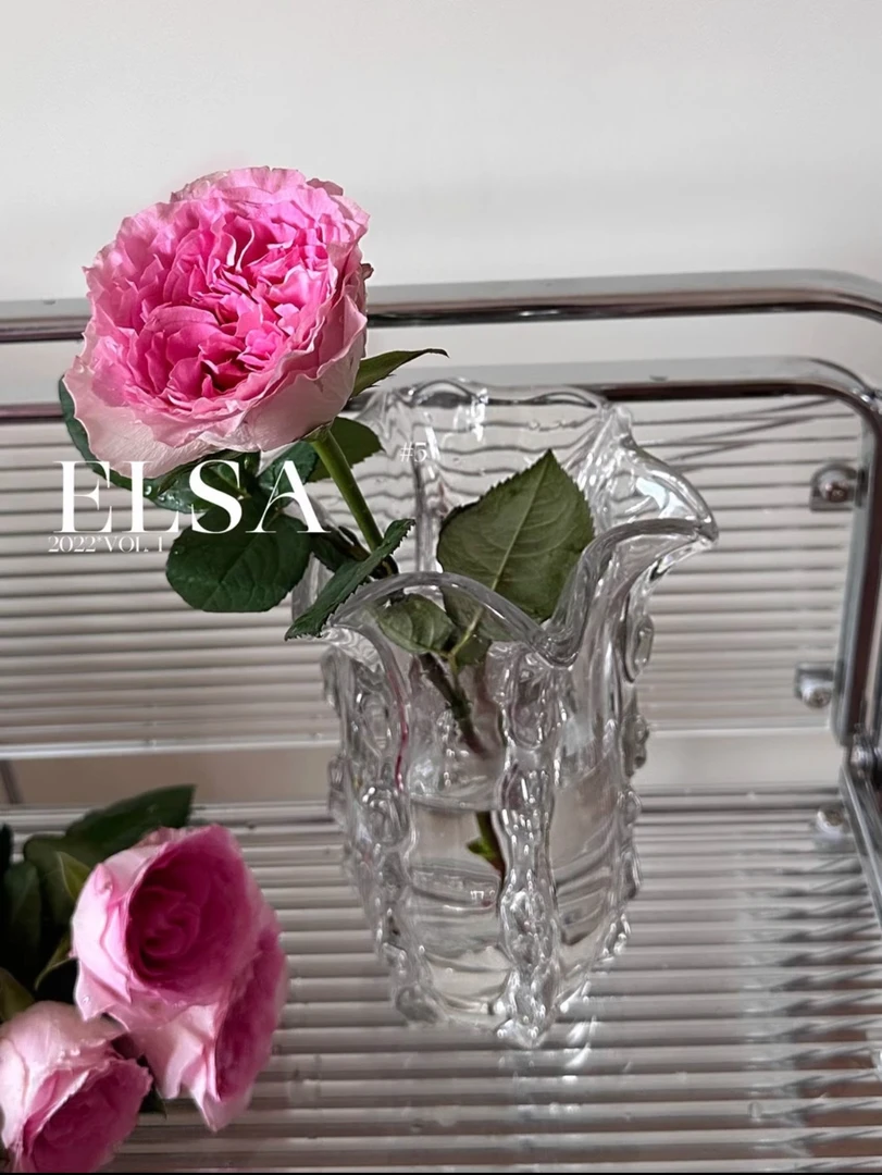 B32525水晶白菜加厚水晶玻璃花瓶餐桌客厅摆件玫瑰百合郁金香