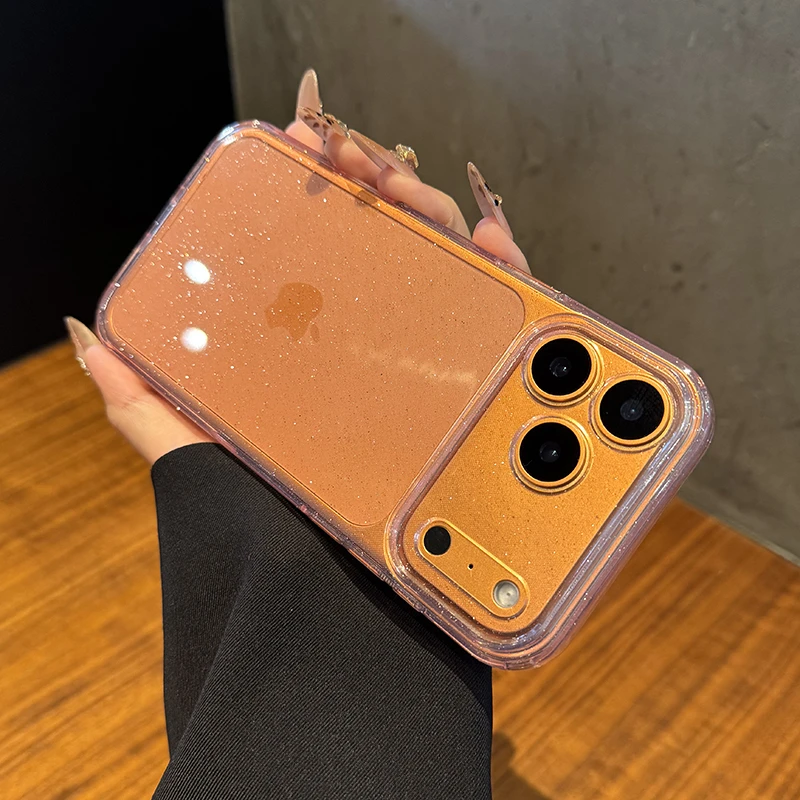 适用于苹果17promax手机壳奢华细闪粉16硅胶Air全包15简约14软套