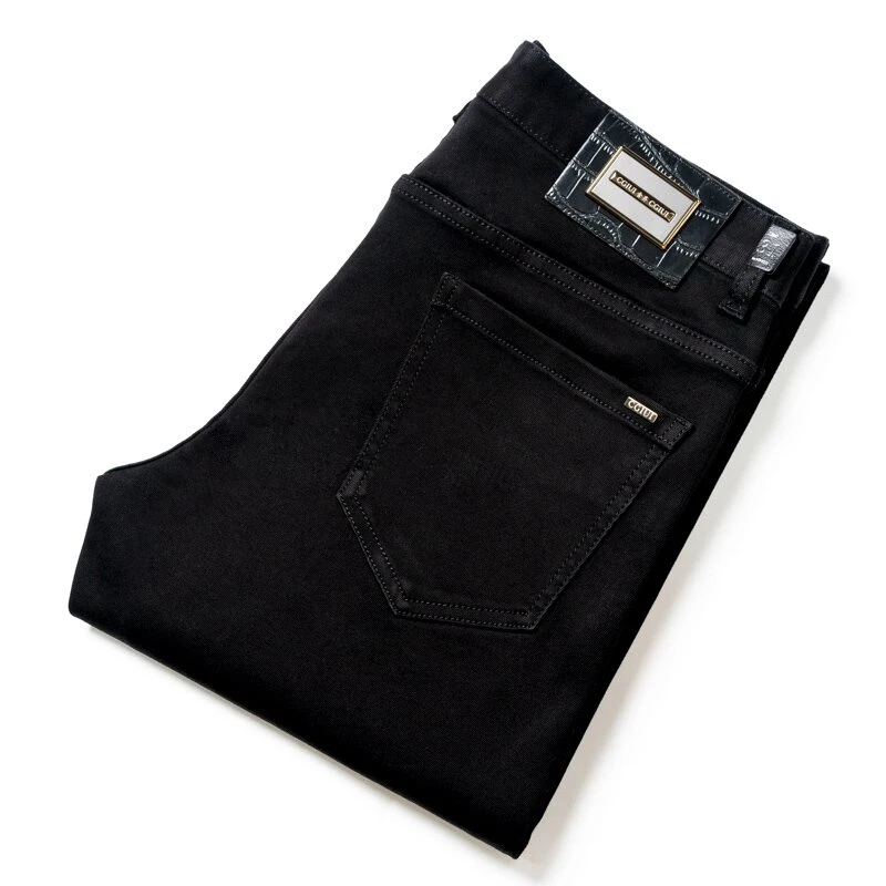 2025年春秋新款天丝轻奢黑色不掉色软牛仔中高腰修身不紧身小直筒