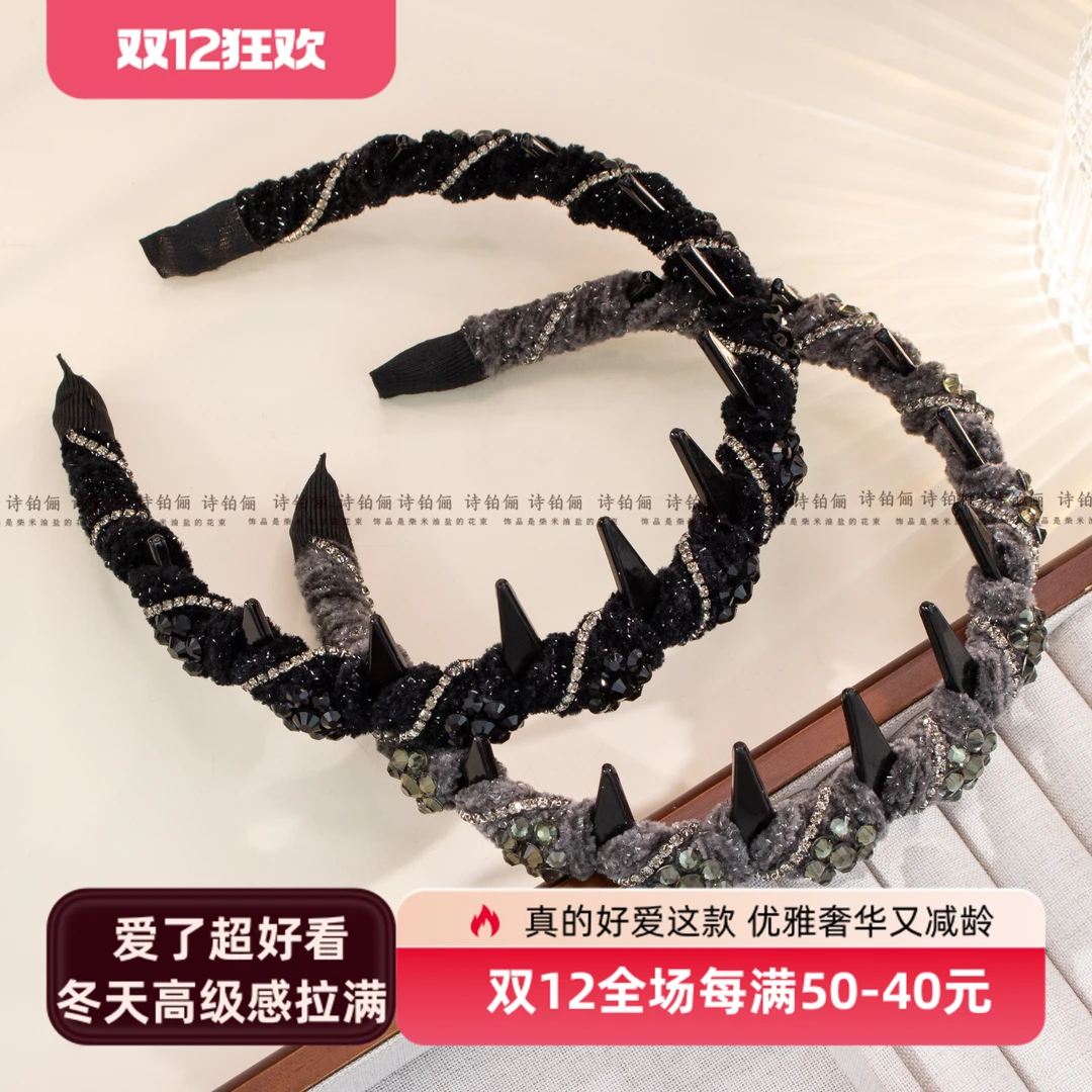 【花开若相依】气质立体秋冬款绒布花朵发箍轻奢时尚百搭网红