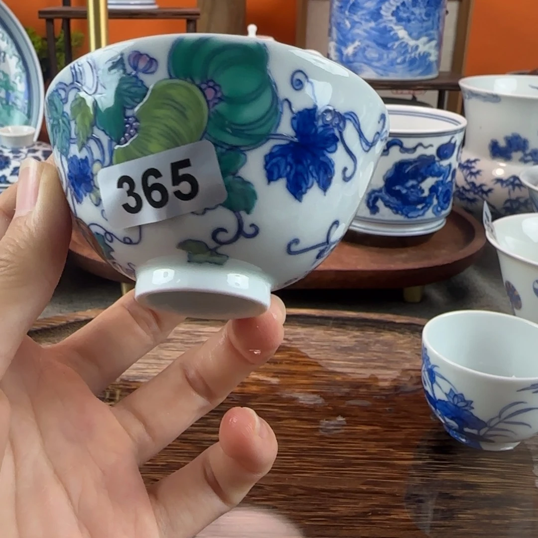 瓷片景德镇手绘青花茶器365