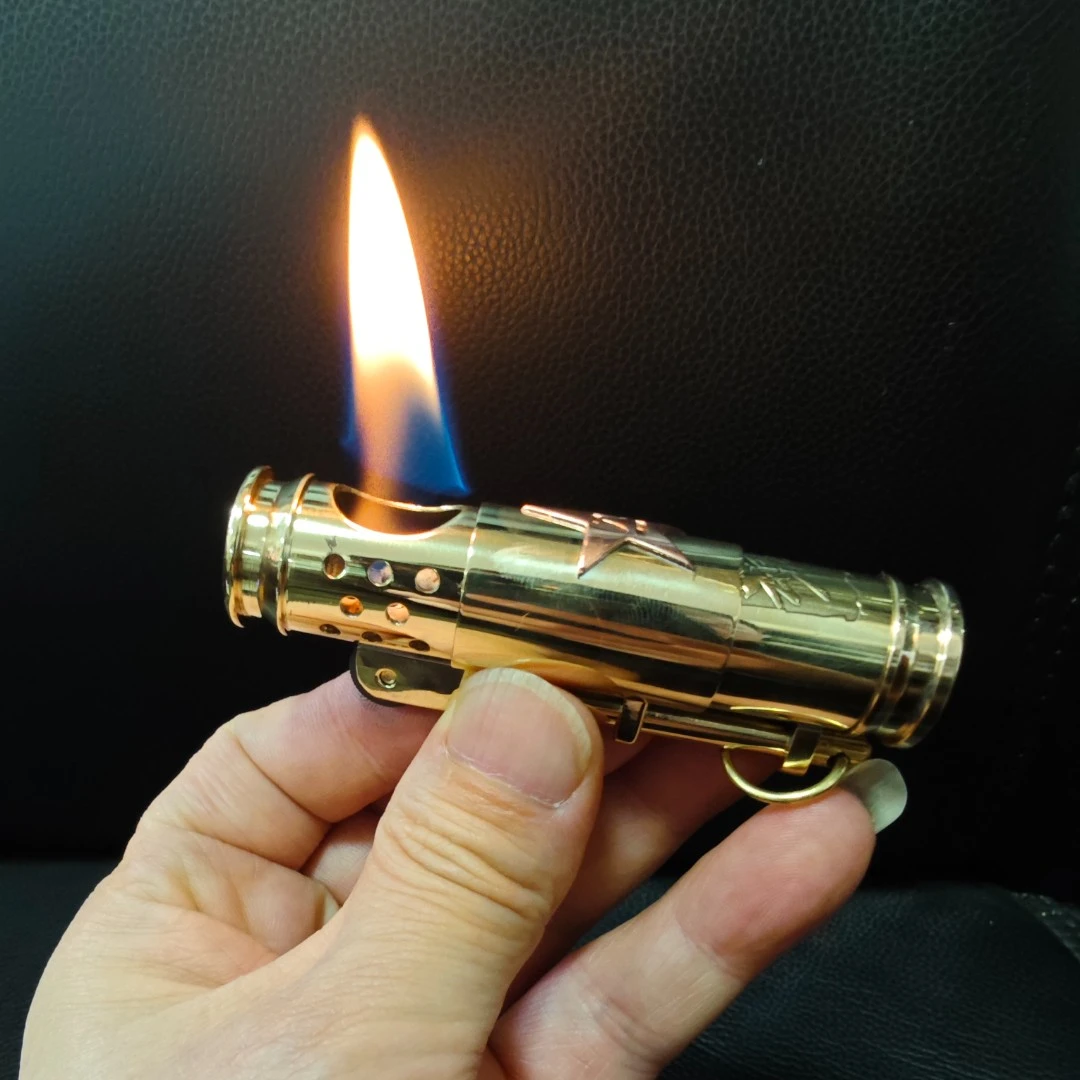 12.7便携弹壳打火机铜火机精工制作创意摆件战壕打火机经典手工