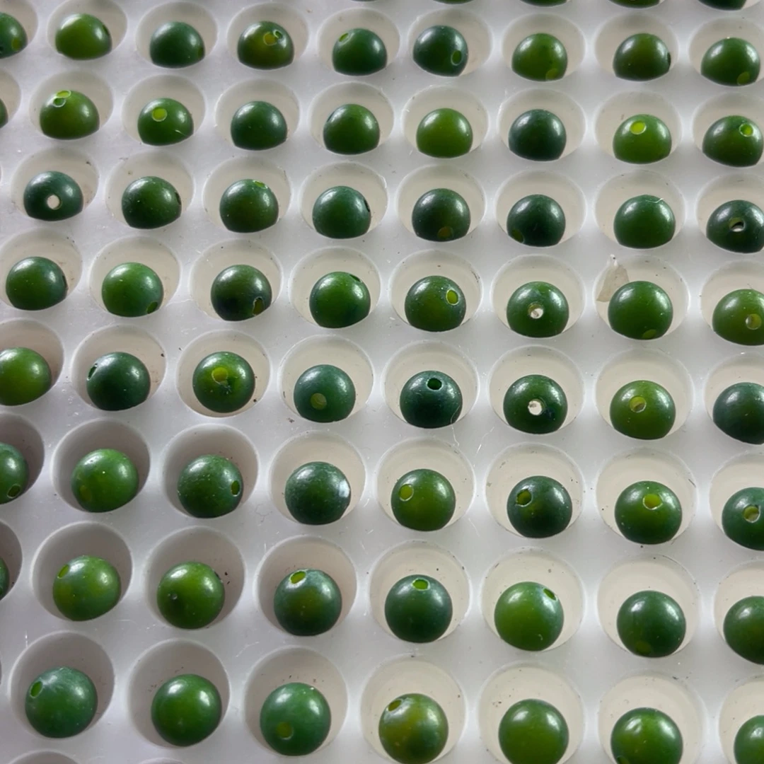 吊坠白玉菩提8绿圆珠200颗