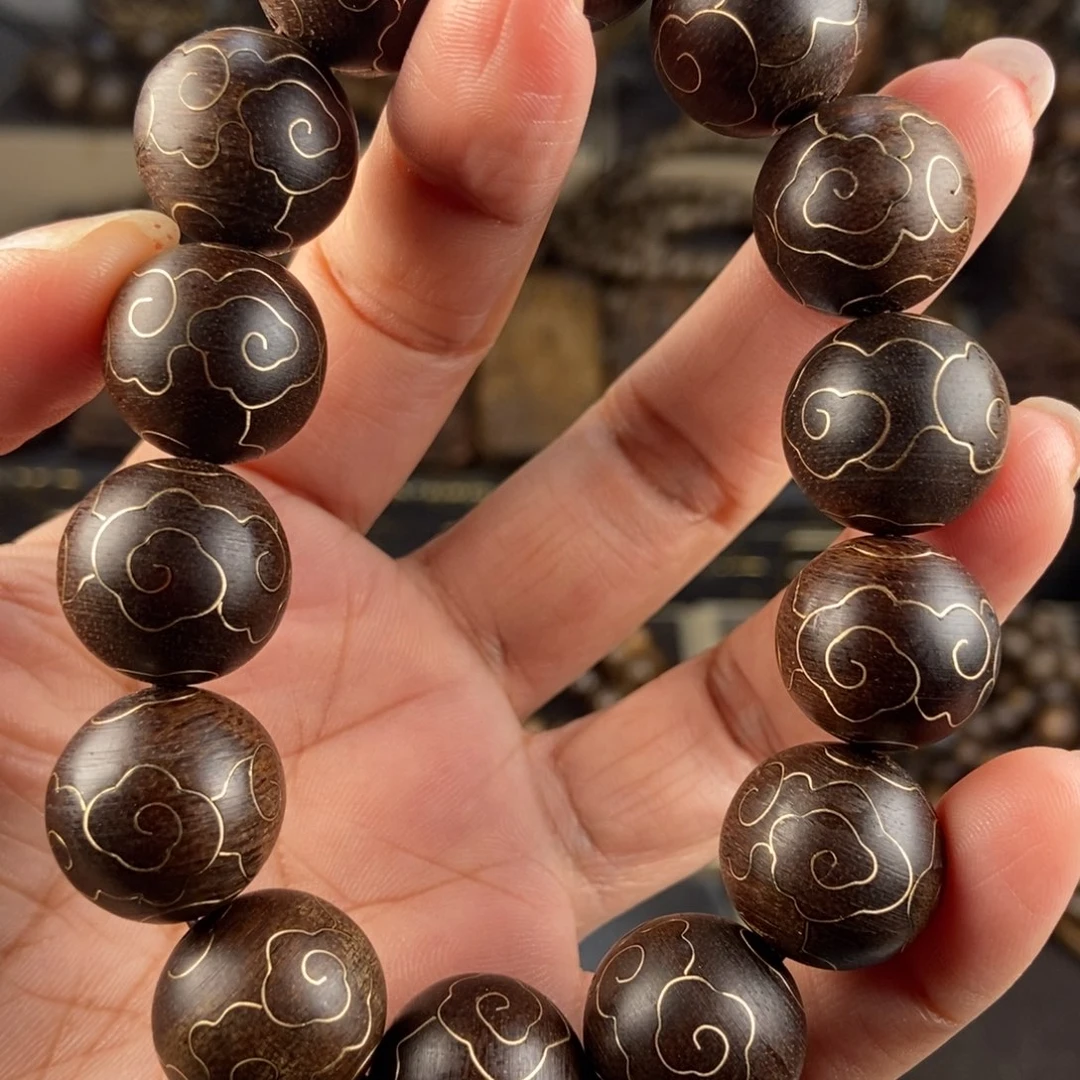 沉香手串小*丁越南芽庄白棋楠