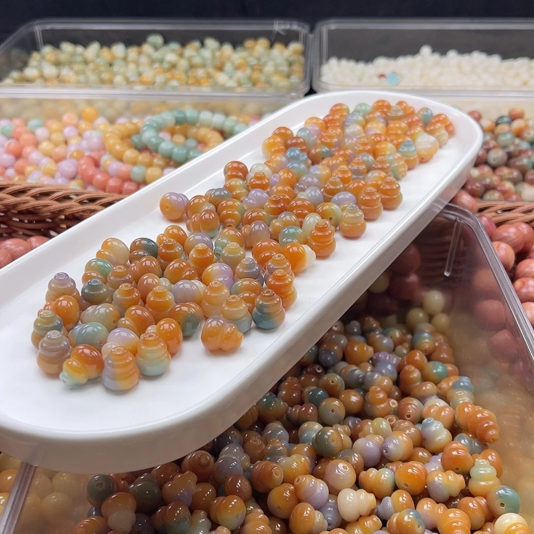 白玉菩提吊坠q12mm/20+10颗三彩葫芦