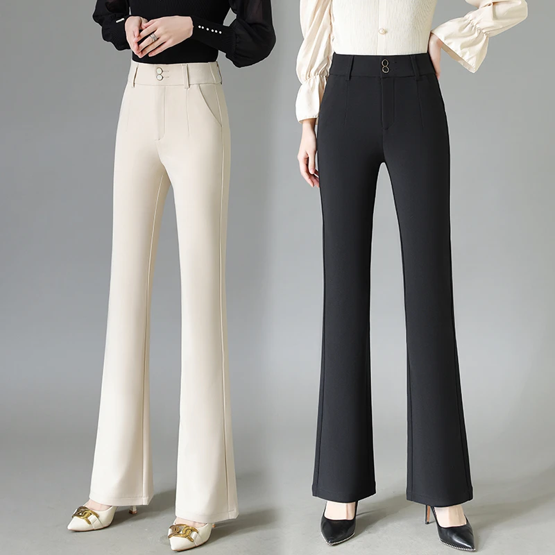 裤子女款爆款2025新款微喇裤高腰显瘦垂感气质洋气百搭喇叭裤长裤