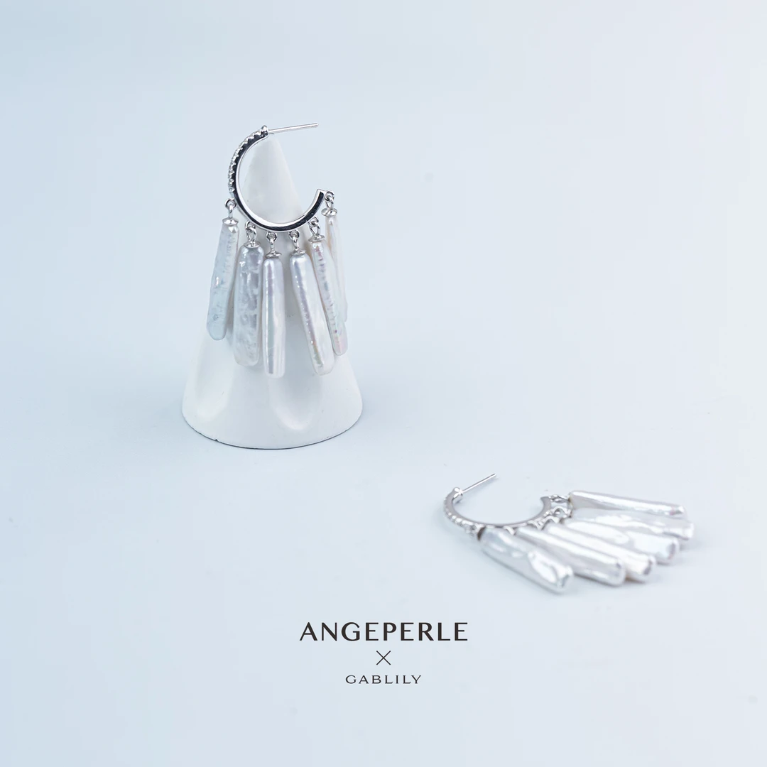 天使之泪淡水珍珠S925耳饰 5.5*20mm 精致百搭时尚  【小乔推荐】