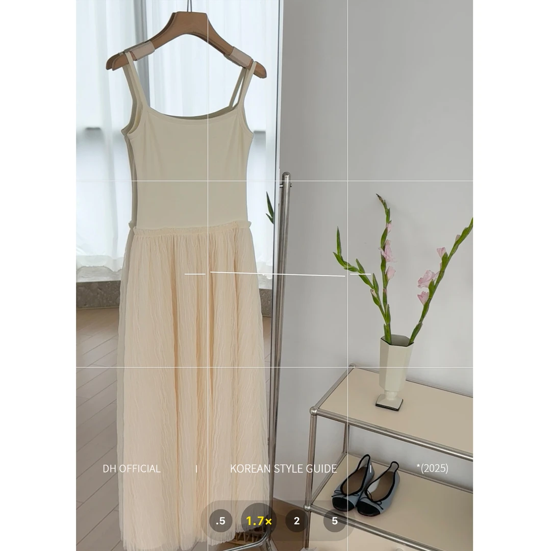 DH OFFICIAL 大花【流纱裙 yarn】修身显瘦百搭韩风连衣裙