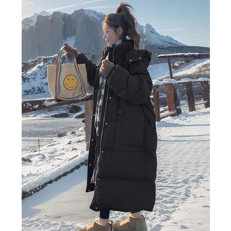 81088长款棉服女冬季2025新款时尚韩版高级感炸街面包服过膝外套