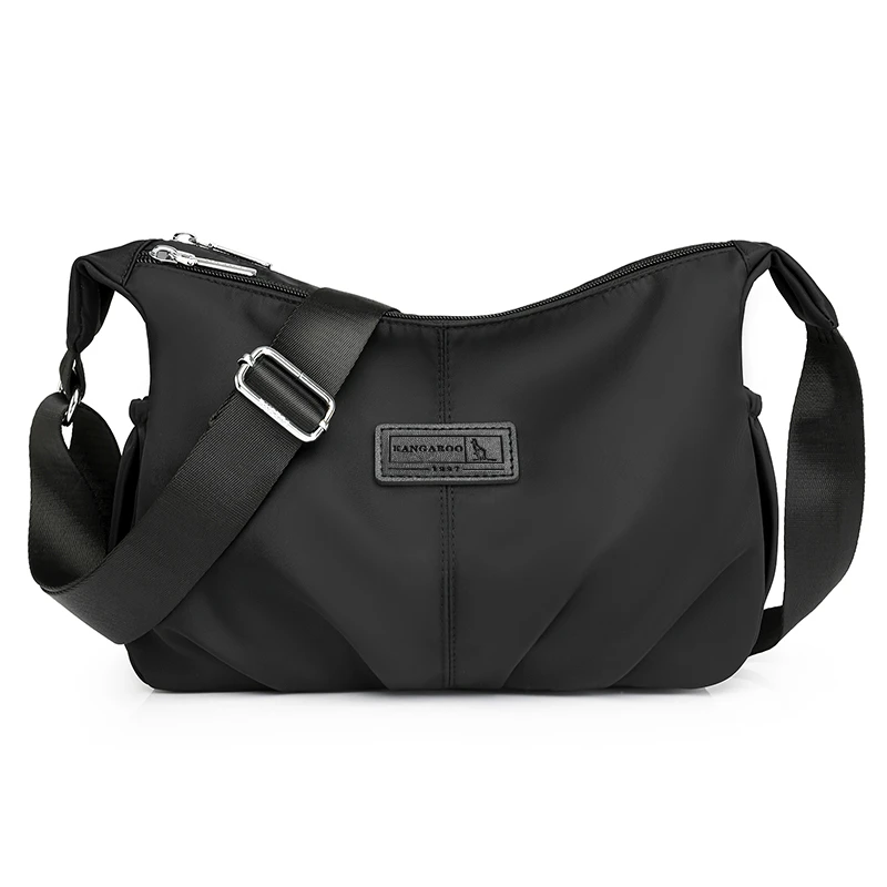 【袋鼠正品】新款高端布包时尚单肩包休闲防水双拉链便携旅行包