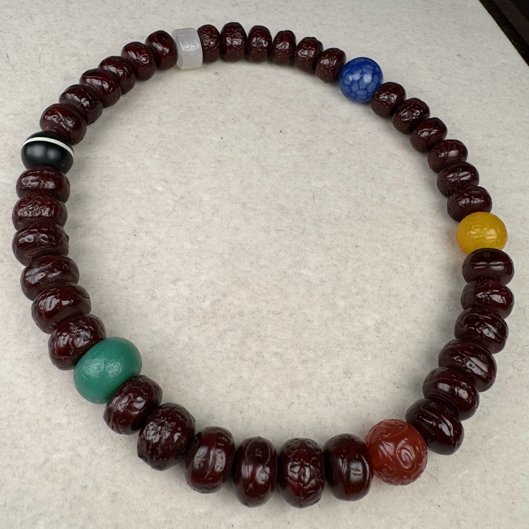 藏传老捻珠正宗尼泊尔凤眼五行串双圈绕手手持男女同款