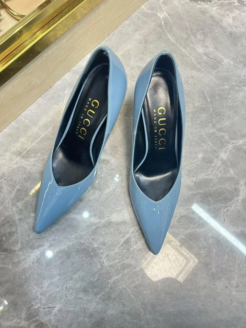 99新 GUCCI/古驰 GUCCI/古驰女士蓝色高跟凉鞋36码