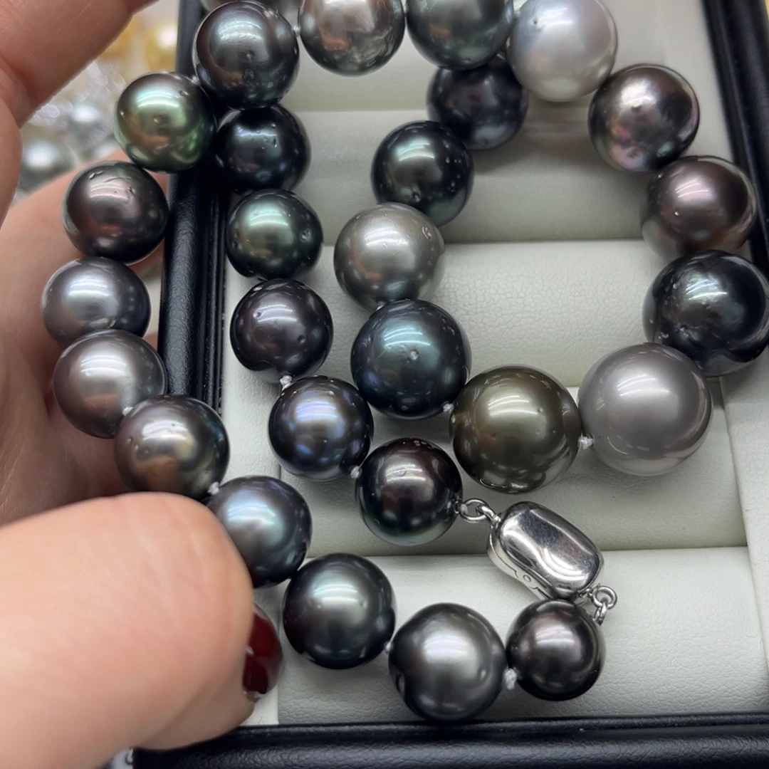 银S925镶嵌海水珍珠项链