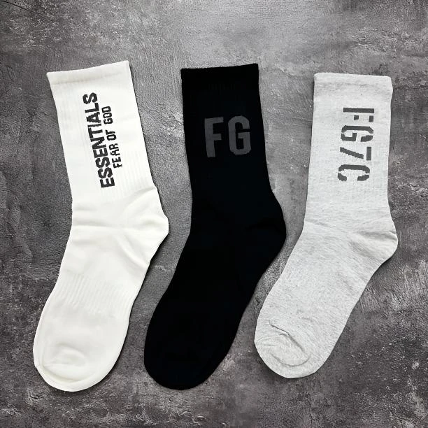 新款FO.G ESSENTIA爆款纯棉男女同款时尚潮袜3双组合