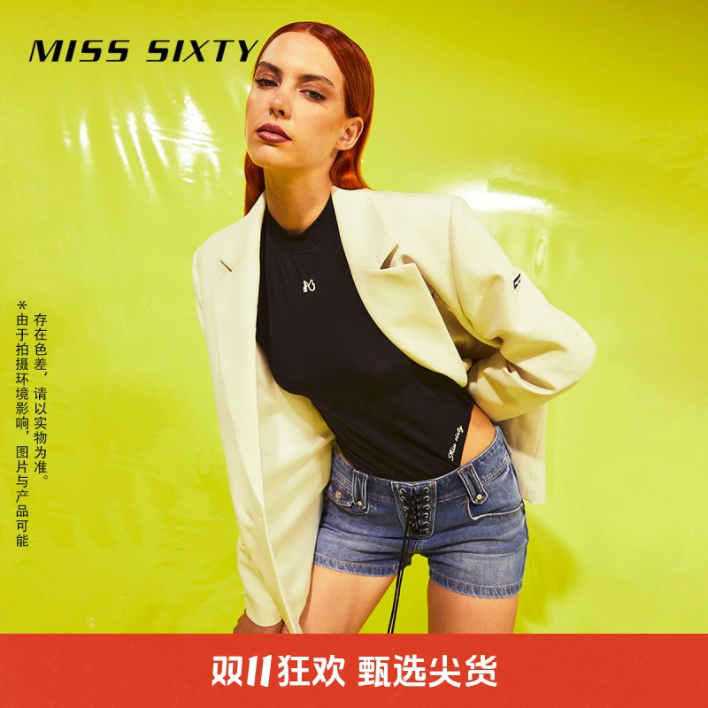 【达人专属】Miss Sixty春季新款呢料外套女简约高级感气质垫肩通勤