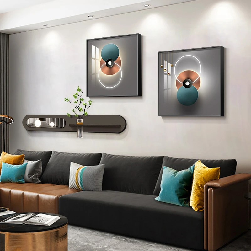 轻奢沙发背景墙挂画高档大气墙画三联画现代简约客厅装饰画壁画