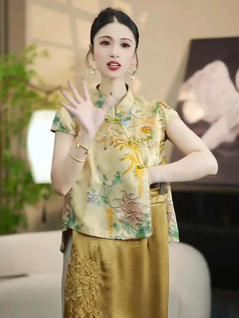 【椿菊】夏季新款新中式国风文艺气质返潮复古国潮文化女马夹